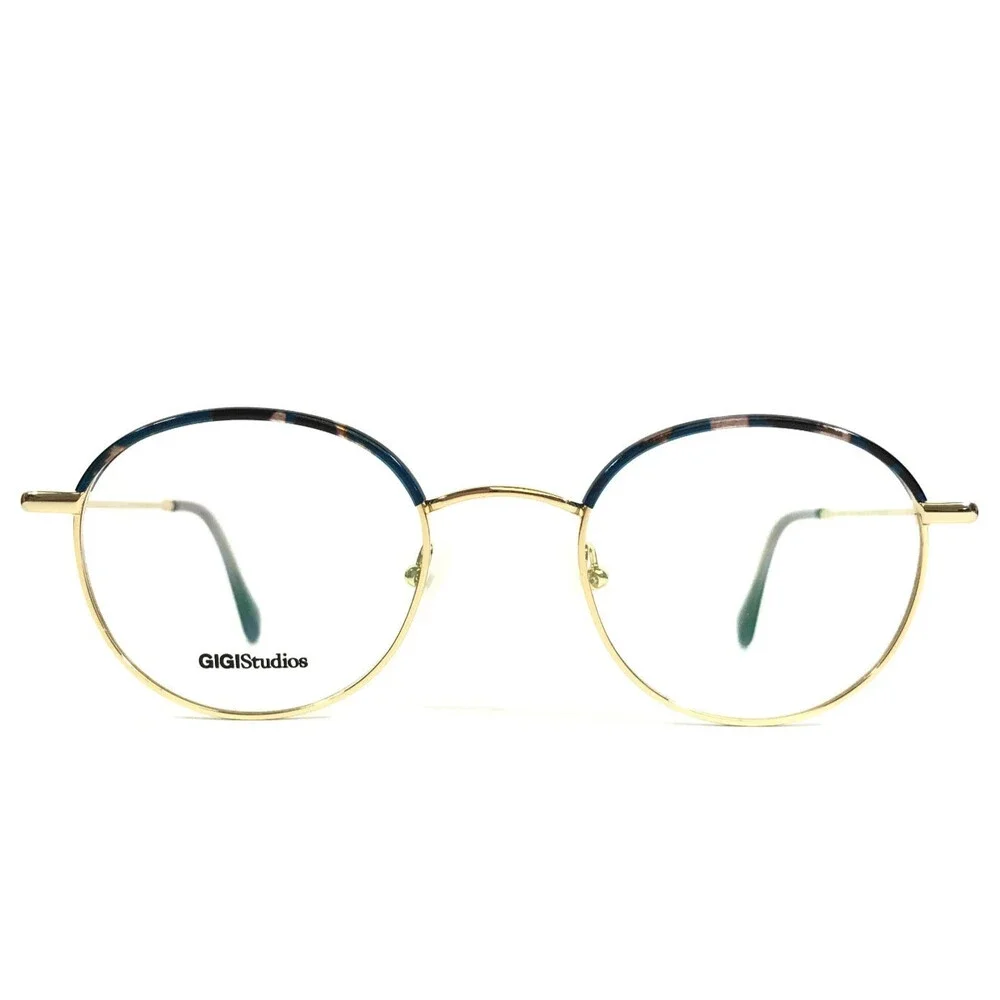 Gigi Studios Eyeglasses Frame TRIBECA 63510/3 Blue Gray Tortoise Gold 48-21-145